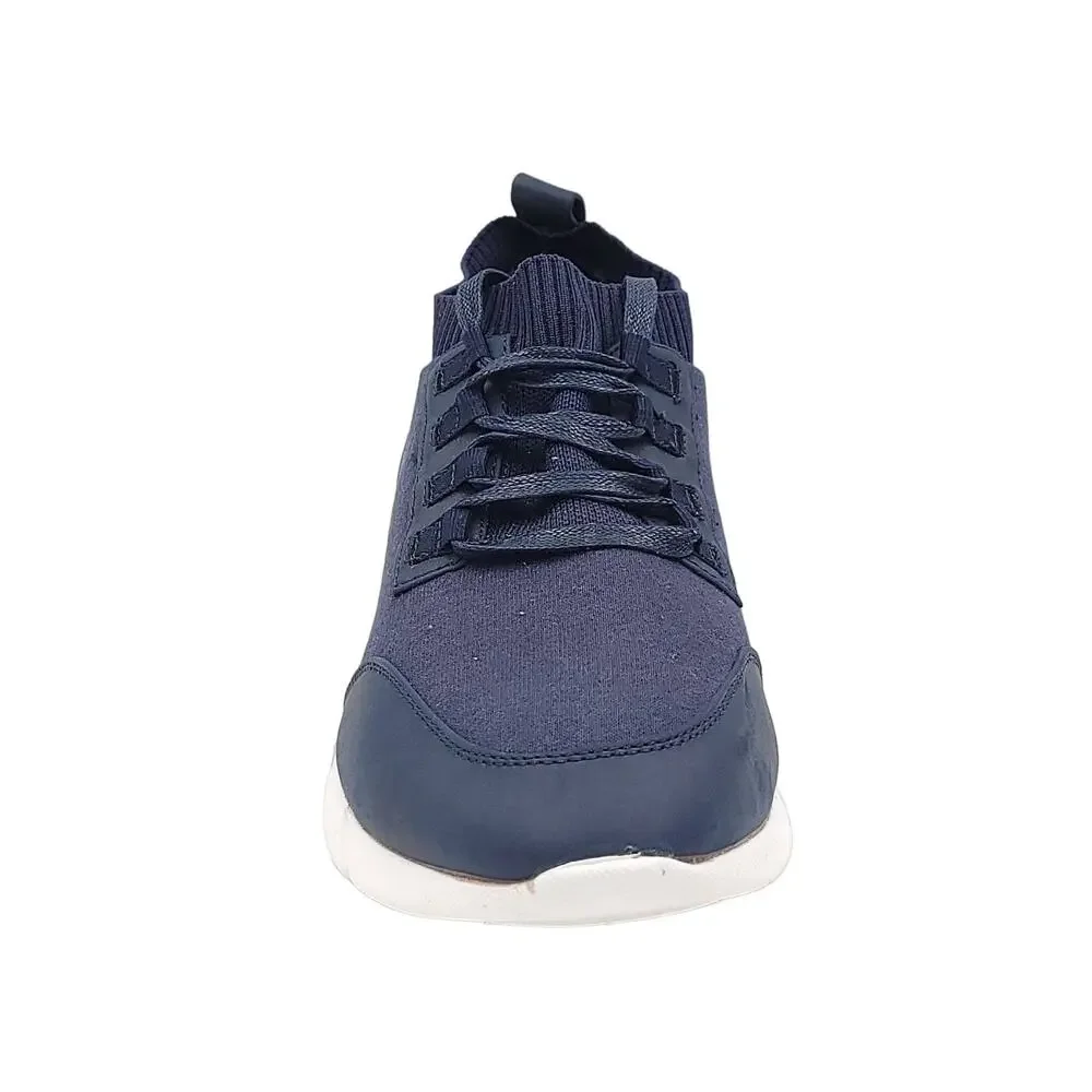 Bar III Men Lace Up Sock Sneakers Quinn Jogger Size US 9.5M Navy Blue Knit